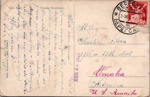 GOLDPATH: CZECHOSLOVAKIA POSTCARD 1921, TO U.S.A. CV734_P27 - Picture 1 of 2