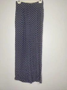 Anthropologie Feather Bone Wide Leg Palazzo Pants Womens Sz 0 Blue Yellow Print - Picture 1 of 9