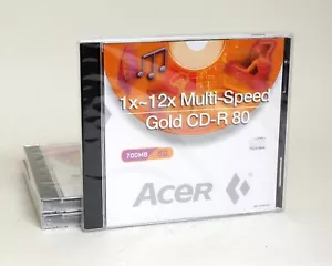 Acer 1x-12x Multi Speed Gold Blank CD-R 80 700mb Discs 3x - Bild 1 von 1