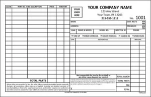 Automotive Garage Repair Order Forms - 3 Part Carbonless - 5.5 x 8.5 - TMG110 - Picture 1 of 1