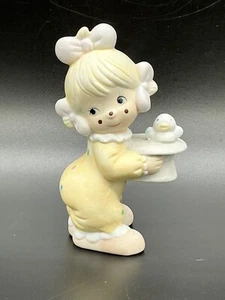 Kleines Mädchen Clown mit Vogel Keramik Sammelfigur - Bild 1 von 8
