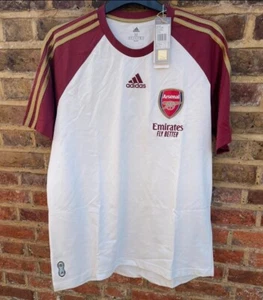 Arsenal MEDIUM Player Issue Embroidered Teamgeist White Maroon T-shirt Kit Room - Picture 1 of 4
