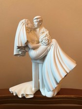 FIGURINA WILTON WEDDING CAKE TOPPER PORCELLANA COPPIA MATRIMONIO REGALO ROMANTICO UK