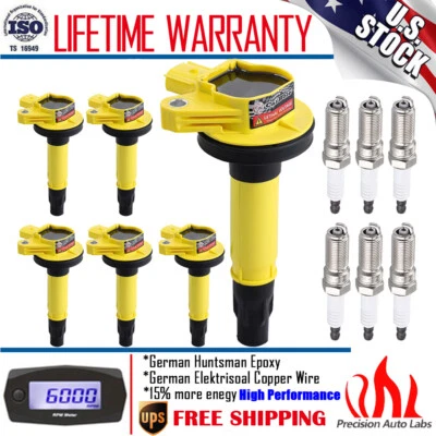 Paquete de 6 bobinas de encendido y bujías para Ford F150 Explorer Edge Taurus V6 UF553 Foto 1 de 4