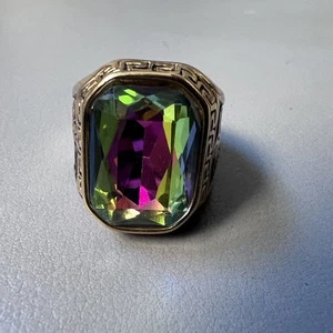 Men's Bold Ruby Zircon Ring - High-End Fashion-Cut Boss Band - Picture 1 of 5