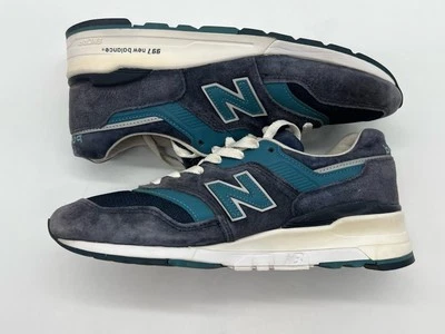 New Balance 997 Mens Size 8D Navy Aqua Suede Lace Up Sneakers Made In USA - Image 1 of 4