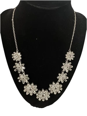 Kate Spade Crystal Gardens Statement Necklace in Clear/Silver - Image 1 of 4