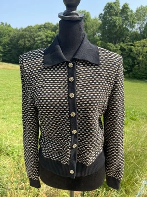 Mujer Colección St Johns Maria Gris Blazer Suéter Talla 2 Negro Marrón Diseñador Foto 1 de 4