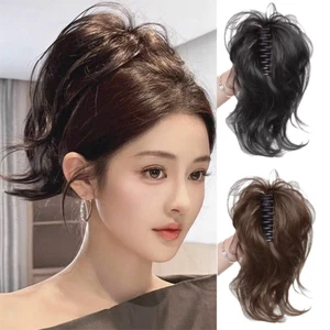 Synthetic Short Curly Ponytail Claw Clip Messy Bun Hair Piece Daily - Picture 1 of 16