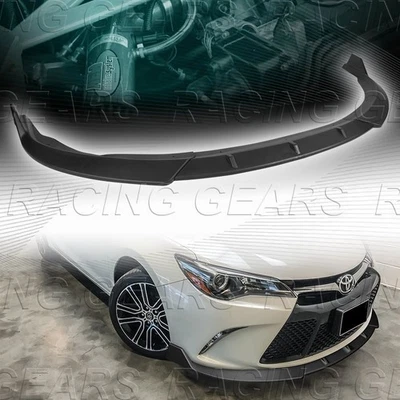 JDM MATT BLACK FRONT BUMPER BODY KIT SPLITTER SPOILER LIP FIT 15-17 TOYOTA CAMRY - Image 1 of 4