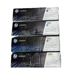 HP Genuine 131x - 131A Toner Cartridge Set Black, Cyan, Yellow, Magenta NEW - Picture 1 of 4