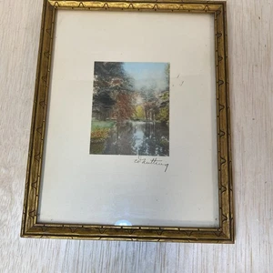 Wallace Nutting handcolored • Loticing Waters • Druck gerahmt ca.1910er-1920er Jahre - Bild 1 von 9