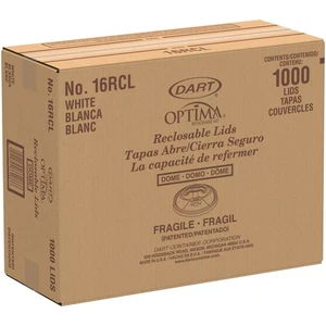 Dart 16RCL Optima wiederverschließbarer Durchschlürffdeckel 12-24 Unzen Schaumstoffbecher weiß 1.000/Etui - Bild 1 von 6
