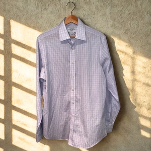 Charles Tyrwhitt Dress Shirt Non Iron Classic Fit Check Men's 17.5/34 - Picture 1 of 8