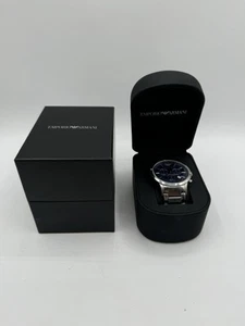 Reloj Hombre Emporio Armani AR2448 Clásico Azul Marino Plata Cuarzo - Imagen 1 de 11