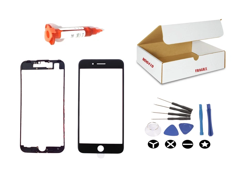 Black Front Glass Lens Screen Replacement LCD Digitizer Repair For iphone 7 PLUS - Image 1 of 1