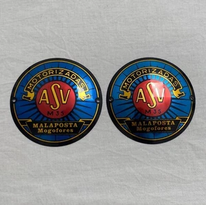 Vintage Portuguese Motorcycles Motorizadas ASV M35 fuel tank badges - Picture 1 of 3
