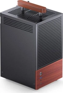 Jonsbo T6 PC Gehäuse, Mini-Tower, Mini-ITX, Tempered Glass, Holz - schwarz - Bild 1 von 4