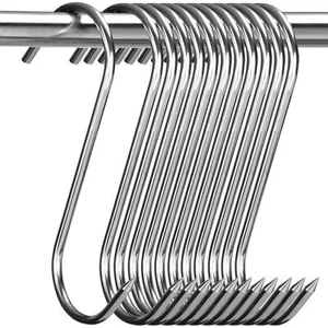 12 Pcs Meat Hooks, 8 Inch Butcher Hooks Stainless Steel (4MM Diameter), S Sha... - Picture 1 of 8