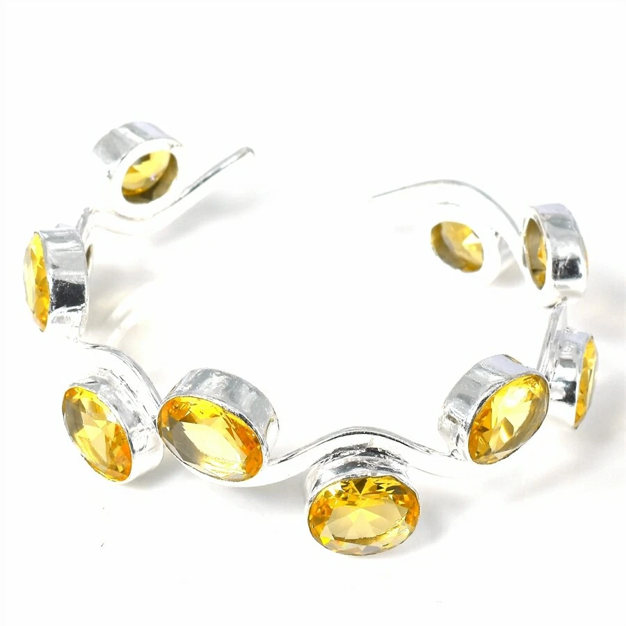 Anillo De Citrino 100% Natural, Plata De Ley 925, Piedra Preciosa Amarilla, Joyería Fina Para Mujer, Regalo De 2 Quilates, Piedra Natal Ovalada De 0.276 X 0.354 In