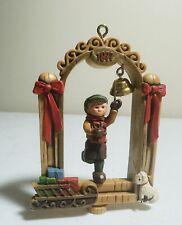 Vintage 1977Christmas Ornament Hallmark Boy with Bell Twirl About Tree Trimmer