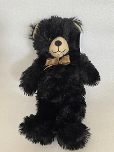 Fuzzy Friends 12” Black Teddy Bear Stuffed Animal Plush Extremely Soft New - Picture 1 of 5