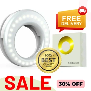 Selfie Anneau Lumières LED Cercle Lumière Allumée Rechargeable, Ordinateur Portable Appareil Photo Photo Photographie - Photo 1 sur 7