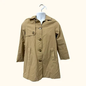 Zara Kids Tan Rain Coat Lined Size 13-14 Button Front - Picture 1 of 10