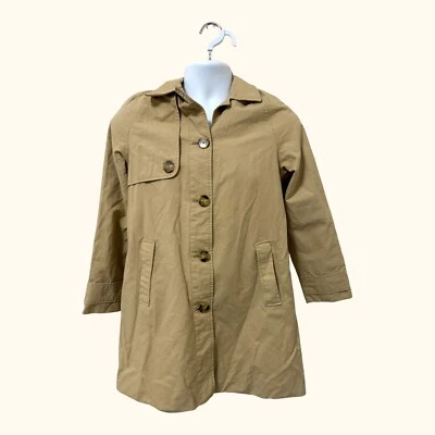 Zara Kids Tan Rain Coat Lined Size 13-14 Button Front  - Image 1 of 4