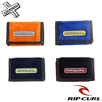 RIP CURL 'CORD HORIZON' WALLET TRI FOLD BLUE NAVY ORANGE BLACK CORDUROY CANVAS - Image 1 of 2