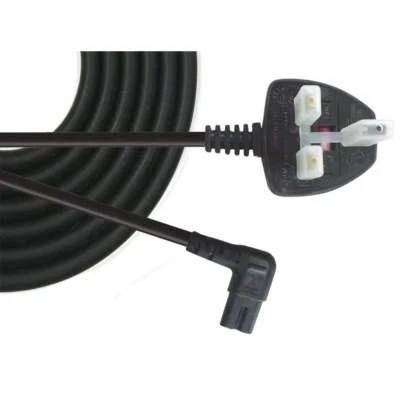 5m Right Angle Figure 8 Fig of 8 Lead Cable C7 to UK Plug Power Cord [007688] - Image 1 of 4