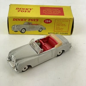 Vintage Dinky Toys Boxed No. 194 Bentley Coupe Grey - Picture 1 of 11