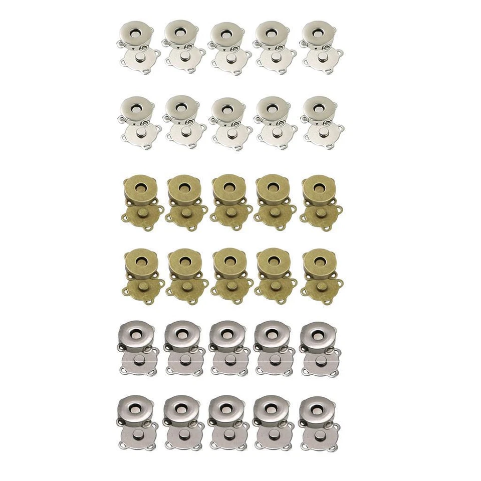 10 Sets Snap Fastener Fasteners Buttons Handbag Clasp Bag Sewing Craft - Image 1 of 1