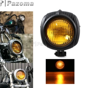 For Harley Bobber 4.5" Cafe Racer Custom Headlight Old School H4 Head Lamp - Picture 1 of 12