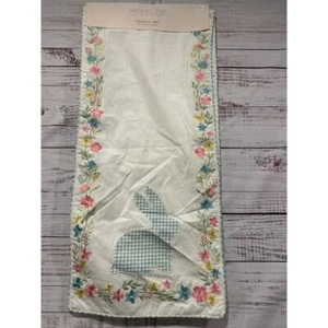 New Rachel Zoe Embroidered Easter Bunny Table Runner - Picture 1 of 4