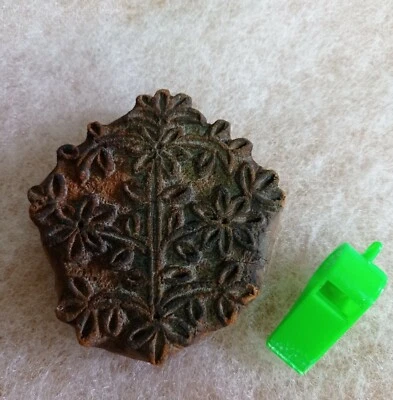 Rare Handmade primitive antique wooden batik print canvas stamps - Image 1 of 4