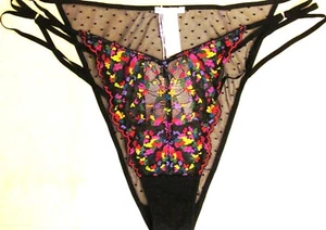 Bragas de bikini Savage X Fenty vaporosas florales de malla de encaje talla XL negras múltiples - Imagen 1 de 18