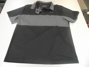 NWT! Men's Under Armour Loose Fit Golf /Polo Shirt ~ Black & Gray~ Size 2XL - Picture 1 of 4