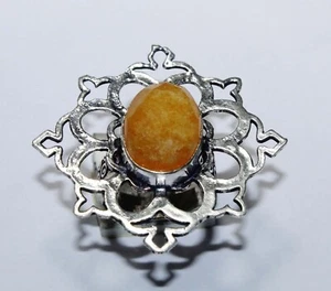Orange Onyx Oval Shape Gemstone Handmade Ring Jewelry Ring Size 6 Inches - Picture 1 of 5
