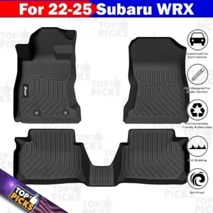 Fits 22-25 Subaru WRX BLACK All Weather Waterproof FULL Front & Rear Floor Mats - Picture 1 of 7
