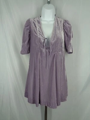 Túnica Free People Velvet Adelle tamanho XS manga folhada nevoeiro violeta - Imagem 1 de 4
