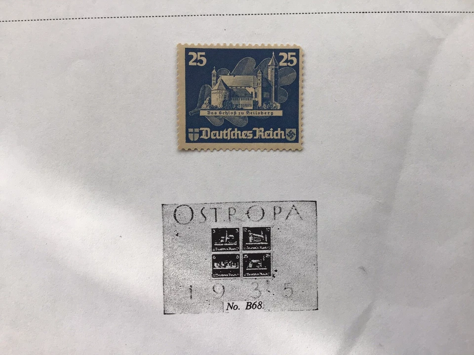 Germany 1935 MNG Int Philatelic Exhibition Koenigsberg 25pf Heilsberg Castle - Image 1 of 1