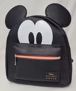 Mochila Pequeña Negra Mickey Mouse con Orejas Disney Bioworld Bolso Viaje Escolar - Imagen 1 de 5