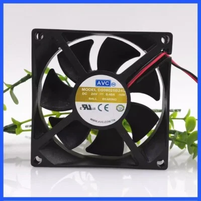 AVC DS08025B24U 8025 DC24V 0.40A 8CM 2-Wire Inverter Cooling Fan - Image 1 of 3
