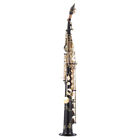 Saxophone soprano droit professionnel en laiton Bb B saxophone plat avec étui de transport W8Q4