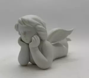 White Bisque Porcelain Figurine Angel Cherub Chin In Hands Rosenthal Studio Haus - Picture 1 of 10