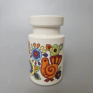 Lord Nelson Pottery Gaytime Sugar & Flour Sifter Jar Vintage 1960s Floral Design - Picture 1 of 13