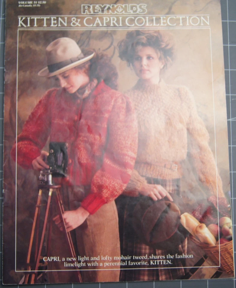 Kitten and Capri Collection  Knit  Vintage 1983 Booklet Reynolds - Image 1 of 2