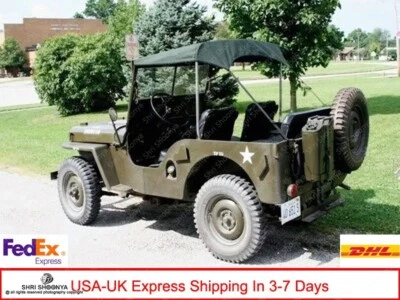 Canvas  Bikini Top Traditional Style Black Crush For Jeep Willys - CJ 2A Black - Image 1 of 4