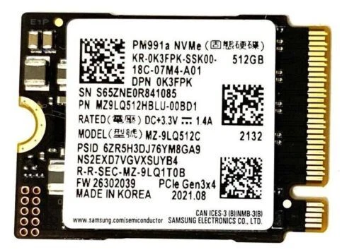 Samsung 512GB PM991a M.2 PCIe NVMe SSD 2280 3100MB/s - (2 Sticks Included)